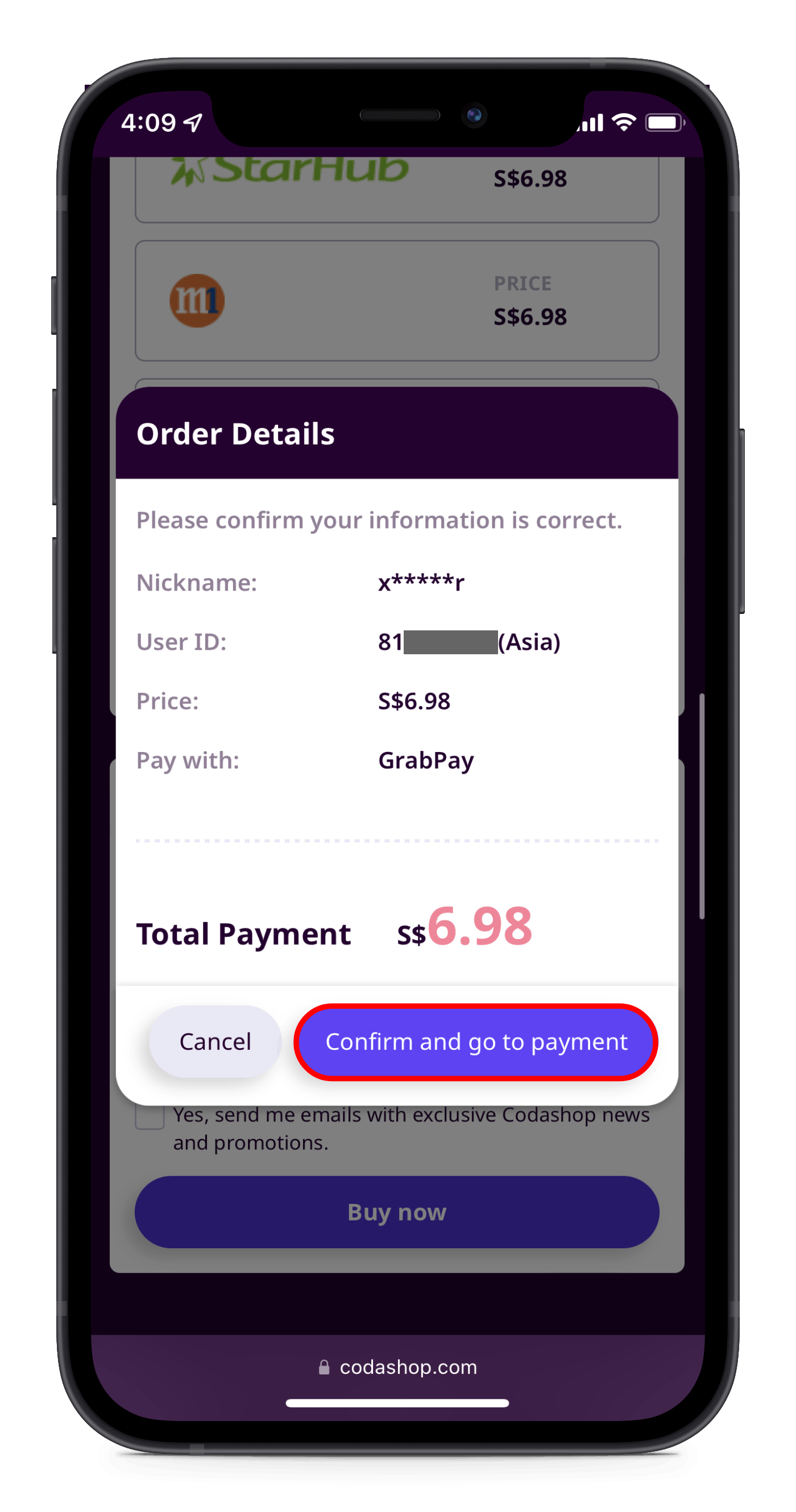 How to Make Payment Using GrabPay – Codashop Singapore